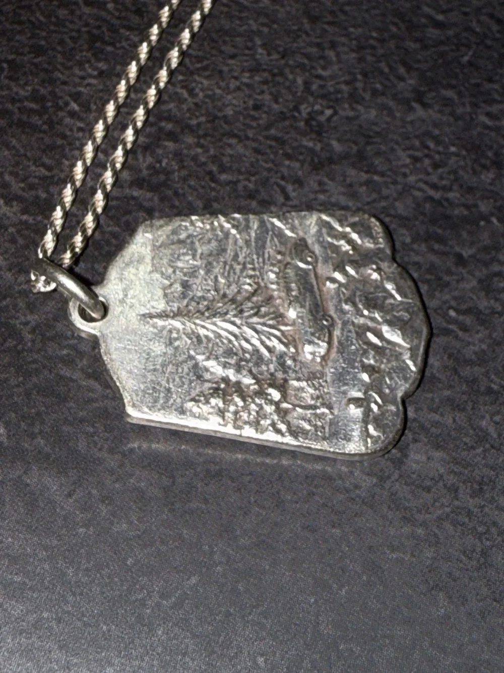 Vintage German Silver St. Christopher Medal- Germany Mid Century Pendant - Picture 5 of 13